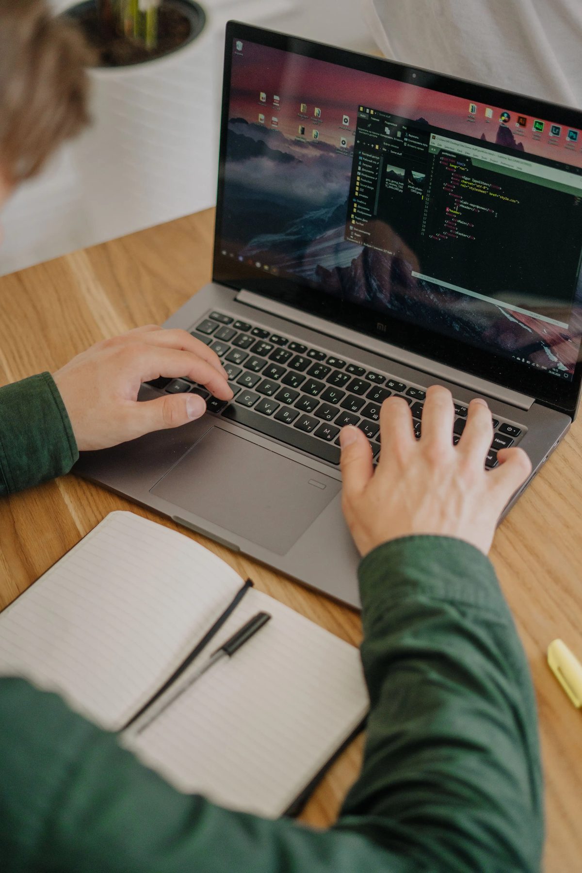 An engineer reviewing code closely before sign-off
